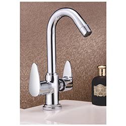 Vignet Basin Mixer Swift Brass Chrome Plated/Centre Hole Basin Mixer/Pillar Cock Tap (Silver)