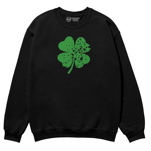 Four Leaf Clover Sweatshirt, Shamrock Graphic Pullover, St Patricks Day Sweater For Men Women
