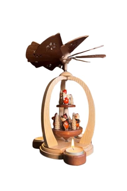 Erzgebirge Palast 2-stöckige Pyramide Waldleute zur Weihnachtszeit -...