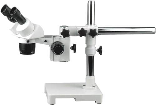 Image of AmScope SW-3B13 Binocular Stereo Microscope, WH10x Eyepieces, 10X and 30X Magnification, 1X /3X Objective, Single-Arm Boom Stand