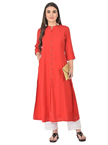 Image of Pistaa's Women's Cotton Regular Fit Casual Kurta