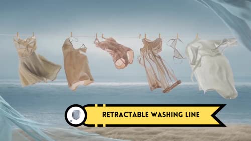 Retractable Washing Line 15m, Wall Mounted Clothes Line, Extendable Laundry Line, Automatic Reel, Indoor & Outdoor Use - Image 4