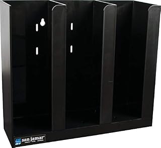 San Jamar PCL3ADJ 2"-3" Adjustable Portion Cup & Lid Organizer, Black