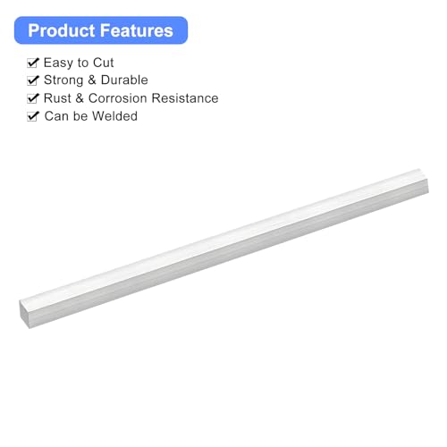Image of uxcell Square Aluminum Flat Bar, 1 /2 inch Thick 0.5 inch Width 10 inch Length Square Aluminum Bar 6061 Aluminum Flat Plate, 12 x 12 x 254mm T6511 Solid New Mill Stock for Industrial Building