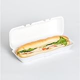13' x 4 1/2' x 3' Extra Large Foam Hoagie/Sub Container - 200/Case