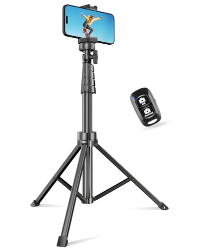 SENSYNE 62' Phone Tripod & Selfie Stick, Extendable Cell Phone Tripod Stand with Wireless Remote and Phone Holder, Compatible with iPhone Android Phone, Camera