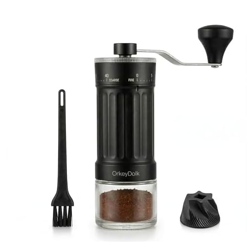 OrkeyDolk® Externe, verstelbare handmatige koffiemolen met zeer nauwkeurige, eigentijdse kegelmolen van keramiek, 40-traps instelling, geschikt voor Aeropress, Pour Over en Moka kannen.