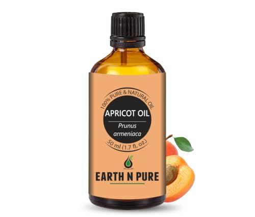 Image of Earth N Pure Apricot Kernel Oil | 100% Pure Cold Pressed | Natural Moisturizing Carrier Oil for Skin, Face, Hair & Nails | Lightweight Massage & DIY Skincare Oil | 50ml
