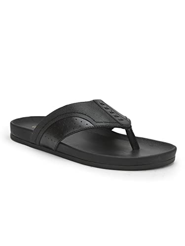 Image of Liberty Coolers Fast-2 Casual Slipper for Men - Black & Tan | Slip-on /Flats Slippers - Durable and Lightweight | Comfortable and Soft Outsole for Everyday Wear - Cushioned Footbed | Home Footwear
