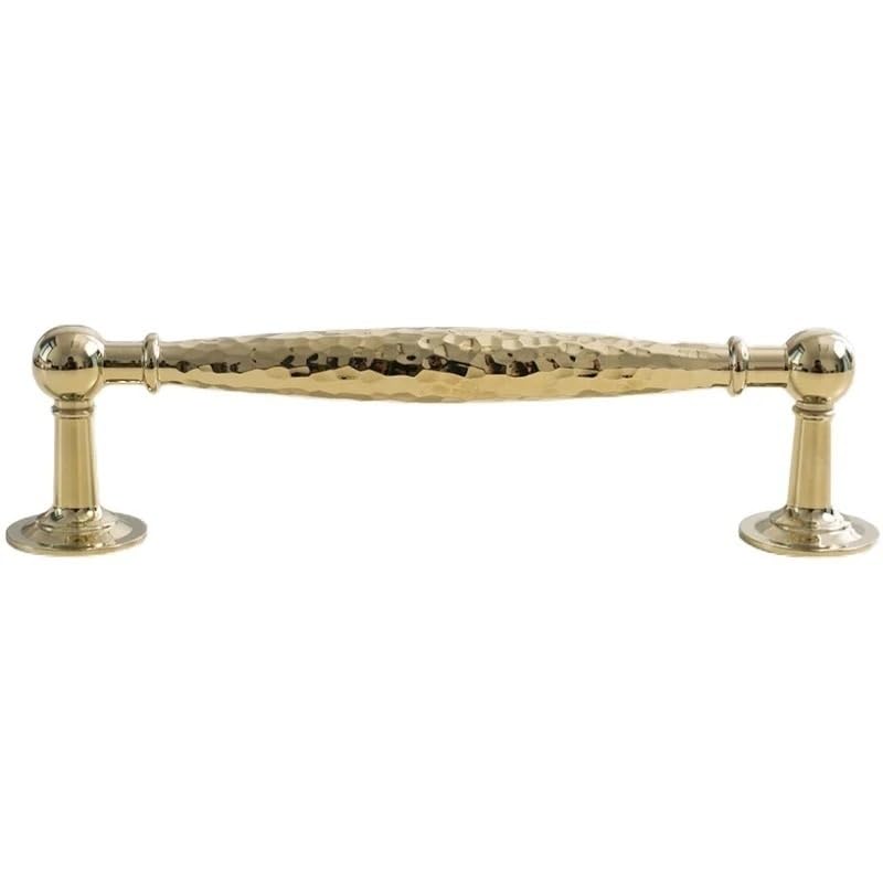 Poignée de meuble en laiton en forme de T, motif marteau, for meuble, armoire, tiroir, penderie, or, 160 mm(A-128mm)