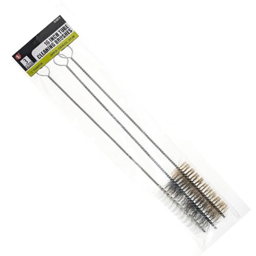 Image of 3 Piece Set of 16-Inch Tube Cleaning Brushes Copper, Stainless, Nylon for Various Surface Use (1.5-Inch Diameter)