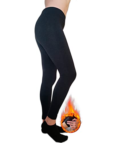 DIVABONNA Leggins Térmicos Mujer Invierno con Fibra de Bambú Sin Costura con Interior Afelpado Térmico Ligero 380 DEN, Cálidos y Confortables (Talla Única, Negro Jaspeado) Cover
