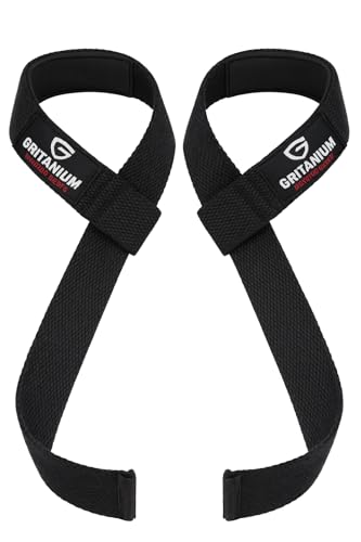 Image of Gritanium Nutrition Deadlift Straps | Heavy Duty Gym Wrist Support | Weightlifting Straps for Deadlift, Back Workout, Pulling, Grip Strength | Premium Cotton Padded Lifting Bands for Men & Women
