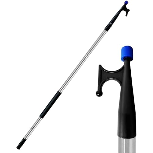 RainierSupplyCo Boat Hook with Telescoping Extension Push Pole for Docking & Mooring - Extends from 4.5 to 8 ft - Floating & Lightweight Boating Pole with Nylon Tip & Threaded End for Boat Accessories
