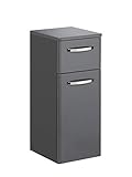 Pelipal - Velo - Unterschrank, 30 cm, 1-türig, 1 Schubkasten, 1 Einlegeboden - Badmöbel in Anthrazit Hochglanz/Anthrazit Dekor