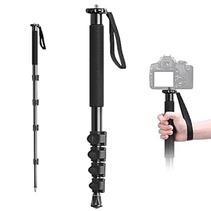 ULANZI TB12 Camera Monopod, 61″ Aluminum Photography Monopod with 5-Section Height, Lightweight & Portable Camera Accessories, for Cameras Canon, Nikon & Sony Mirrorless & DSLR, Easy to Carry