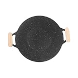 FytStycale Bratpfanne Pfanne mit Holzgriff Aus Eisen für Schnelles Und Einfache Handhabung für Picknick Camping Küche, 24cm