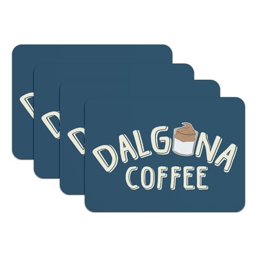 Sets de table bleu Dalgona coffee grand format avec support caoutchouc - 2
