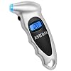 AstroAI – Medidor digital de presión de neumáticos de 150 PSI, 4 ajustes, para automóvil, camión, bicicleta con retroiluminación LCD y agarre antideslizante, color plateado (paquete de 1)
