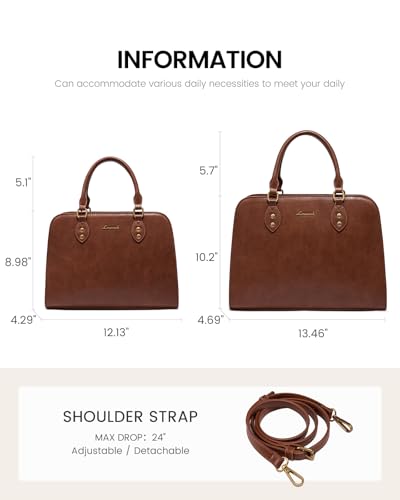 LOVEVOOK Purses and Handbags for Women, Vintage-Style Leather Top Handle Shoulder Bag Satchel Tote Crossbody Purse for Ladies4