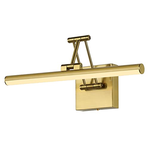 Joossnwell Modern Picture Lighting Led Picture Lights For Paintings Brass Hard-Wired Gallery Light Gold With Adjustable Swing Arm Art Display Lamp 15.5" Inch 7W Warm White 3000K #TOP29