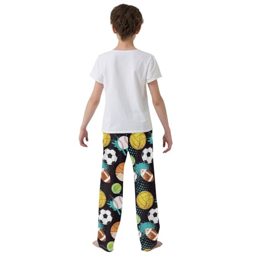 Sport Balls Black Boys Pants for Kids Jogger Pants with Pockets S-XL3