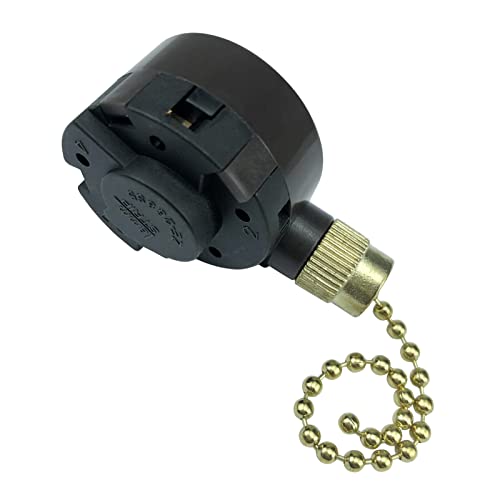 Image of Pull Chain Switch Replace for Zing Ear ZE-268S5 4 Speed 5 Wire Compatible with Ceiling Fan Switch Ceiling Fan Light Lamp Brass