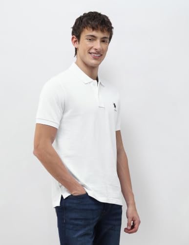 Image of U.S. POLO ASSN. Solid Regular Fit Polo T Shirts for Men - Breathable & Comfortable, Half Sleeves Mens Tshirt