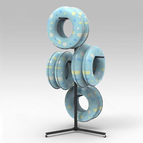 Swimming Ring Pool Float Holder, Portable Rolling Caster Cart for Storage Towel Goggle, Home-use Commercial Pool Equipment Organizer Rack