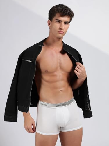 Image of Calvin Klein underwear Black Solid mid Rise Trunks - Pack of 3