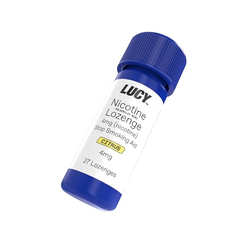 Lucy Nicotine Lozenges 4mg 8 Pack (216 count, 27 per bottle), Cleaner Nicotine, Great Taste, Nicotine Alternative, Convenient (Citrus)