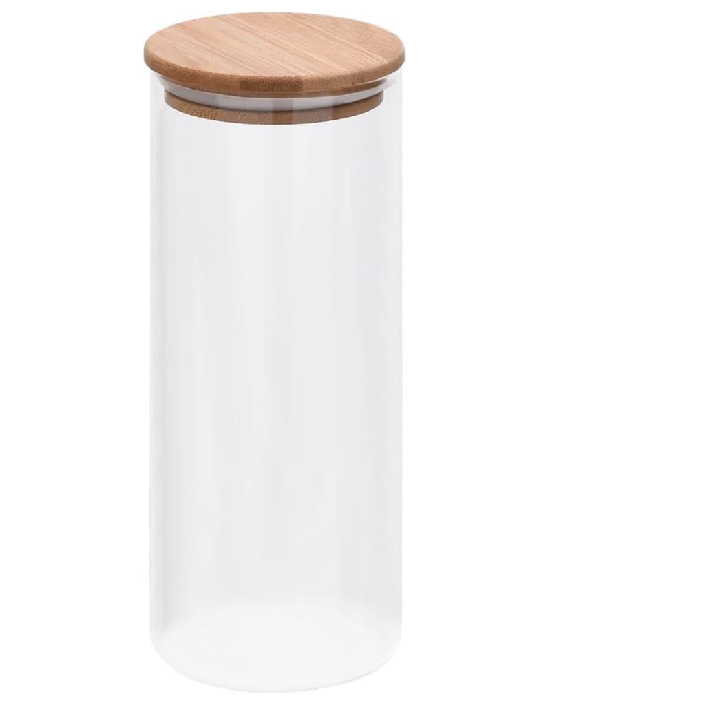 Vorratsgläser mit Bambusdeckel 6 Stück 1000 ml stapelbar luftdicht Glasbehälter für Lebensmittel Kekse Süßigkeiten Gebäck Kuchen Aufbewahrung Küchenorganisation