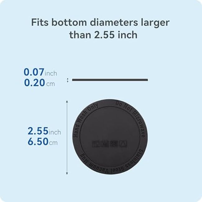Silicone Bottom Protector for the Bottom of Mugs and Other Containers with a Bottom Diameter of 2.55 65 mm,Multi-Use Non-Slip Mat(6 Pack)