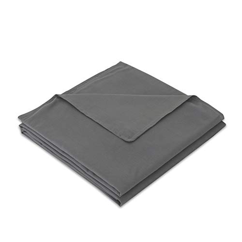 PANDAHOME 48"x72" Grey Duvet Cover, Premium Polyester Microfiber Removable Duvet Cover for Weighted