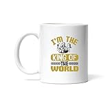 Geek Gift I Am The King Of The World Themed Bday 68th Birthday Anniversary Present Ideas for Men Women and Teens 11oz 15oz White Coffee Mug
