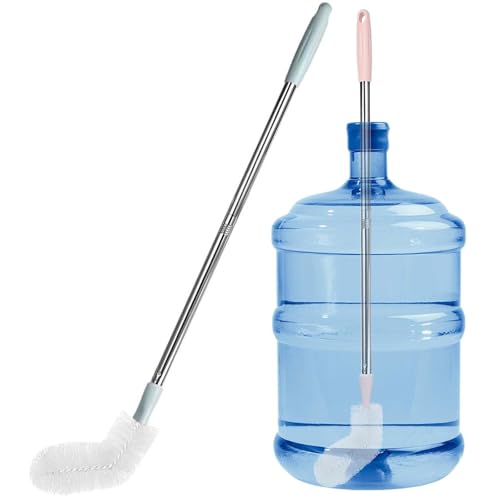 2 Pack 29.5 Bottle Brush Extra Long Stainless Steel Bottle Brushes Bendable Nylon Brush Durable 5-Gallon Water Bucket Cleaner Brushes 360 Scrubbing for Tanks Barrels & Big Bottles (Opening > 1.7)