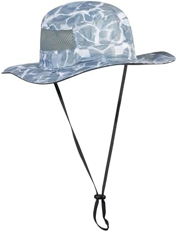 Adept Angler UPF 50+ Fishing Hat, Boonie Hat, Sun Protection Hat, Light Weight and Comfortable, Great as a Hiking Hat and Paddling Hat. Adjustable Fit and Chin Strap. Clear Water