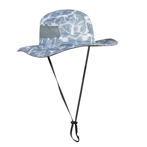 Adept Angler Upf 50+ Fishing Hat, Boonie Hat, Sun Protection Hat, Light Weight And Comfortable, Great As A Hiking Hat And Paddling Hat. Adjustable Fit And Chin Strap. Clear Water #TOP2