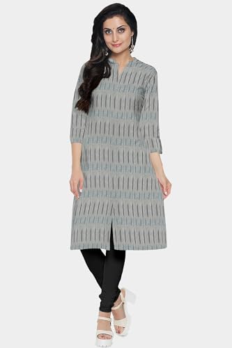 Image of Cotton Pochampally ikat unstitched blouse, Kurthi, long frock fabric material for women (1 meter, 2 meters & 3 meters)