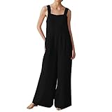 Mono Mujer Verano Largo Elegante Mono Largo Mujer de Sin Mangas de Color Cambios Mono de Anchos de Cuello en V de Fiesta Pantalones Anchos de Comodas Sueltos, Jumpsuit de Chic Moda de Casual Monos Mujer Verano Petos Elegante Pantalones Cortos Monos Cortos Vestir Trabajos Mono sin Mangas Casual Cuello En V Camisa Jumpsuit