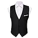 Barry.Wang black Mens Suit Vest Slim Fit V-Neck 2-Pocket Solid Color Waistcoat Dress Formal Business Tuxedo Wedding Party