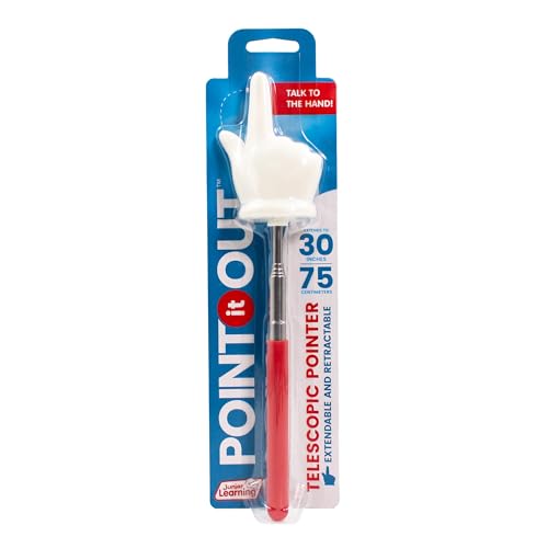 Image of Junior Learning: Point It Out - Telescopic Pointer - Extends to 30 inch, Extendable & Retractable, Classroom & Presentation Tool, Easy Grip Rubber Handle