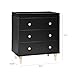 Babyletto Lolly 3-Drawer Changer Dresser with Removable Changing Tray in Black and Washed Natural, Greenguard Gold Certified