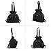CALLPIONEER Drawstring Gym Backpack, Convertible Tote Backpack, Sports Gym Bag for Women Men Travel Tote Bags for Beach, Swim and Travel Workout -Black
