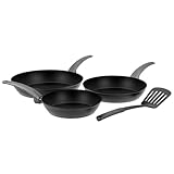 RILOOP Aluminium-Pfannenset, Ø 20 cm, Ø 24 cm, Ø 28 cm, beschichtet, 3-teilig, in