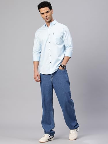 Image of Majestic Man Comfort Slim Fit Solid Pure Cotton Casual Shirt