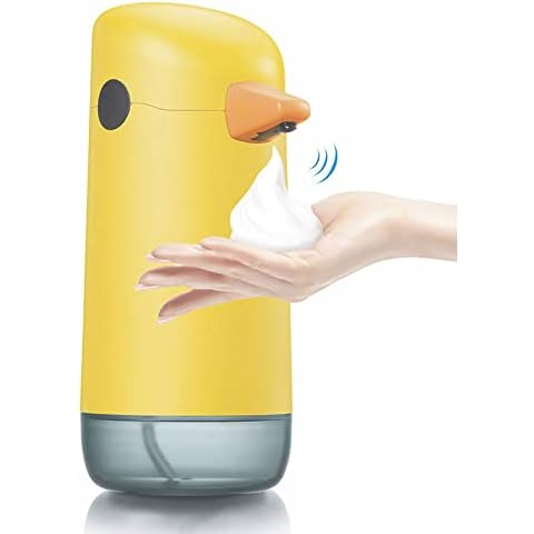 LANMOU Kids Automatic Soap Dispenser, Cartoon Yellow Duck Electric Automatic Soap Dispenser with Infrared Motion Sensor, 220ML Touchless Foam Hand Soap Dispenser for Kitchen and Bathroom Cover