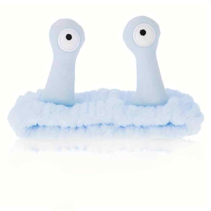 Diadema de Spa para Maquillaje y Cuidado Facial con Diseño de Caracol - Banda de Felpa Suave para el Cabello, Ideal para Rutinas de Belleza, Tratamientos Faciales y Maquillaje - Azul Cielo