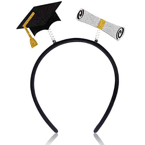 2023 Graduation Headband Glitter Hair Supplies Graduation Cap Hair Decorations Bachelor Hat Hair Band Party Hair Hoop Hat Test Paper Design Head Boppers Headwear Headdress Accessories Supplies 1Pcs #TOP13