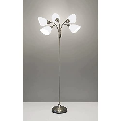 Adesso 7205-22 Multi-White Shade Floor Lamp, Adjustable Gooseneck Arms thumb #1